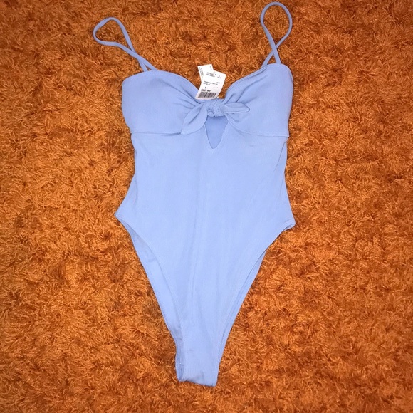 Forever 21 Other - Sky Baby Blue Ribbed One Piece Swimsuit